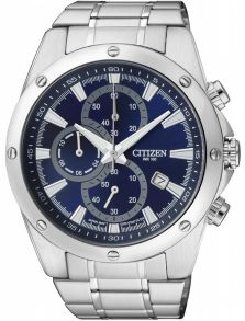 Citizen Mens Quartz Steel Navy Chrono AN3530-52L - RIP