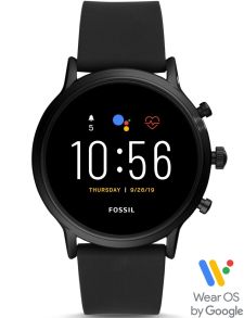 Fossil Gen 5 Smartwatch The Carlyle HR Black Silicone FTW4025